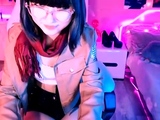 Horny amateur masked Asian teen toying on webcam show